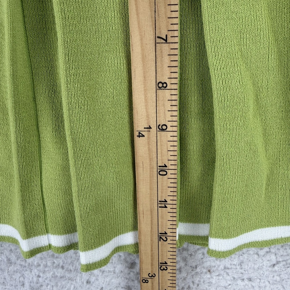 Daisy Womens Green Knit 2 Piece Set Polo Top M Pleated Mini Skirt S - Picture 7 of 10